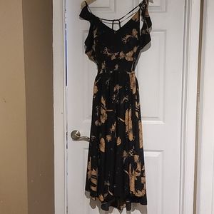 Open Back Floral Maxi Dress